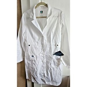 POP-STRETCH by‎ dar Medical Uniform white Tabwaist lab coat